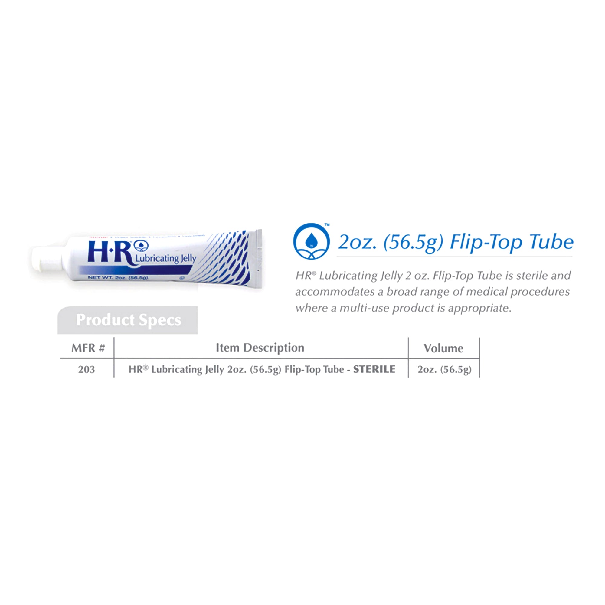 Lubricating Jelly HR 2 oz. Tube Sterile,Packaging Type- Box