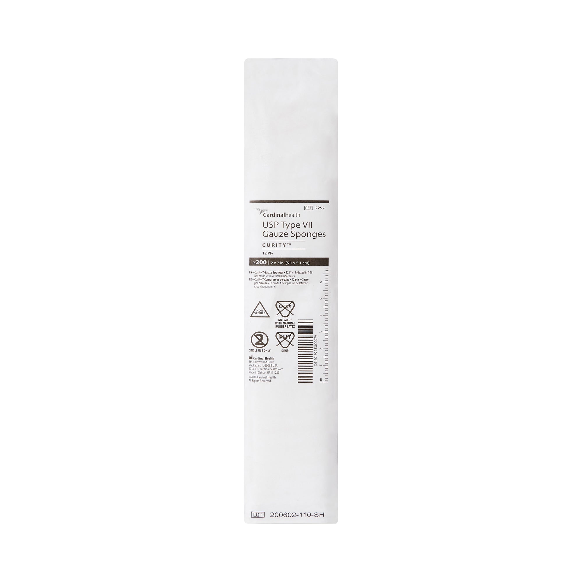 Gauze Sponge Curity 2 X 2 Inch 12-Ply NonSterile 200 per Pack, Packaging Type- Case