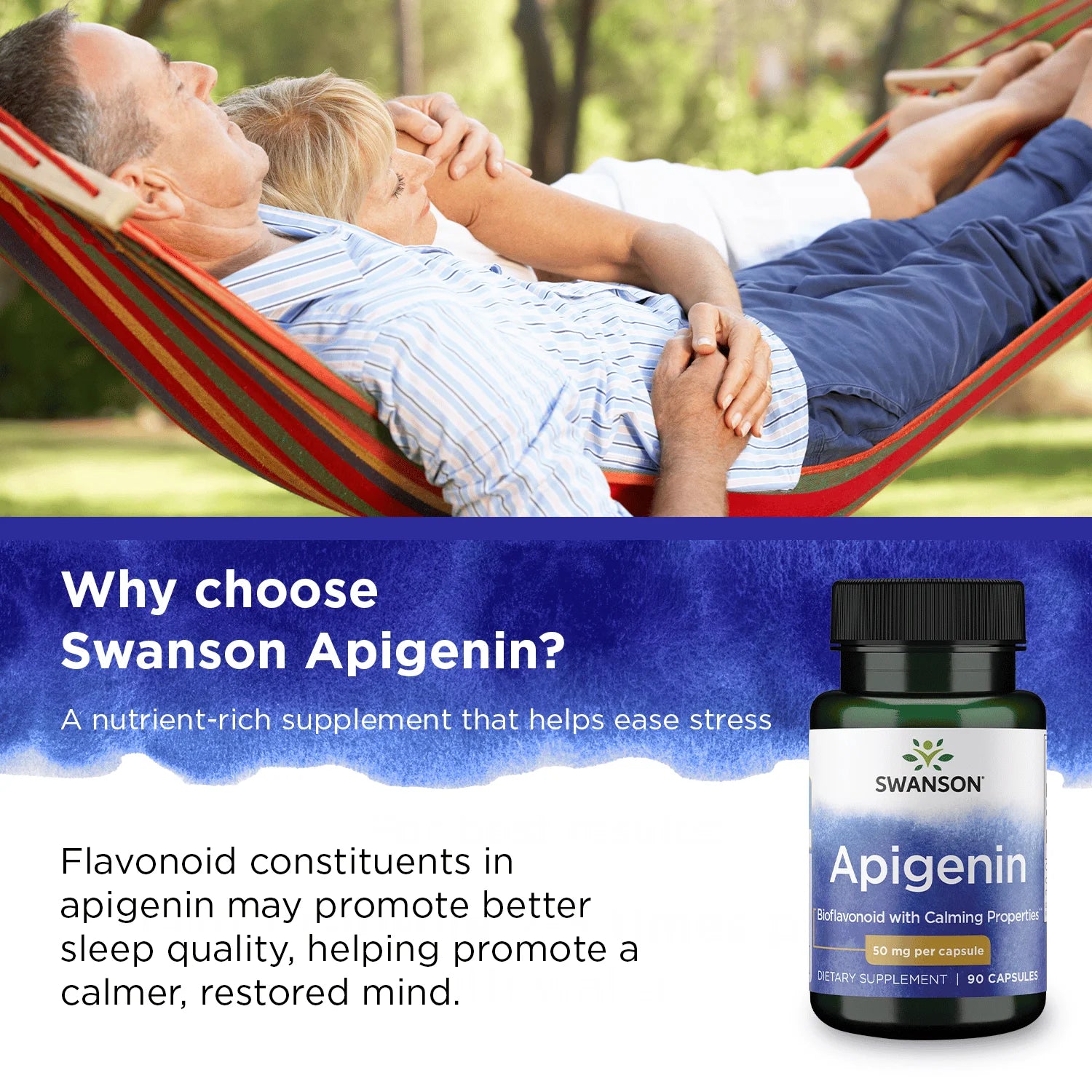 Swanson Apigenin Natural Supplement Promoting Prostate Health Bioflavonoid Supplement Supporting Glucose Metabolism & Nervous System Health (90 Capsules, 50Mg Each)