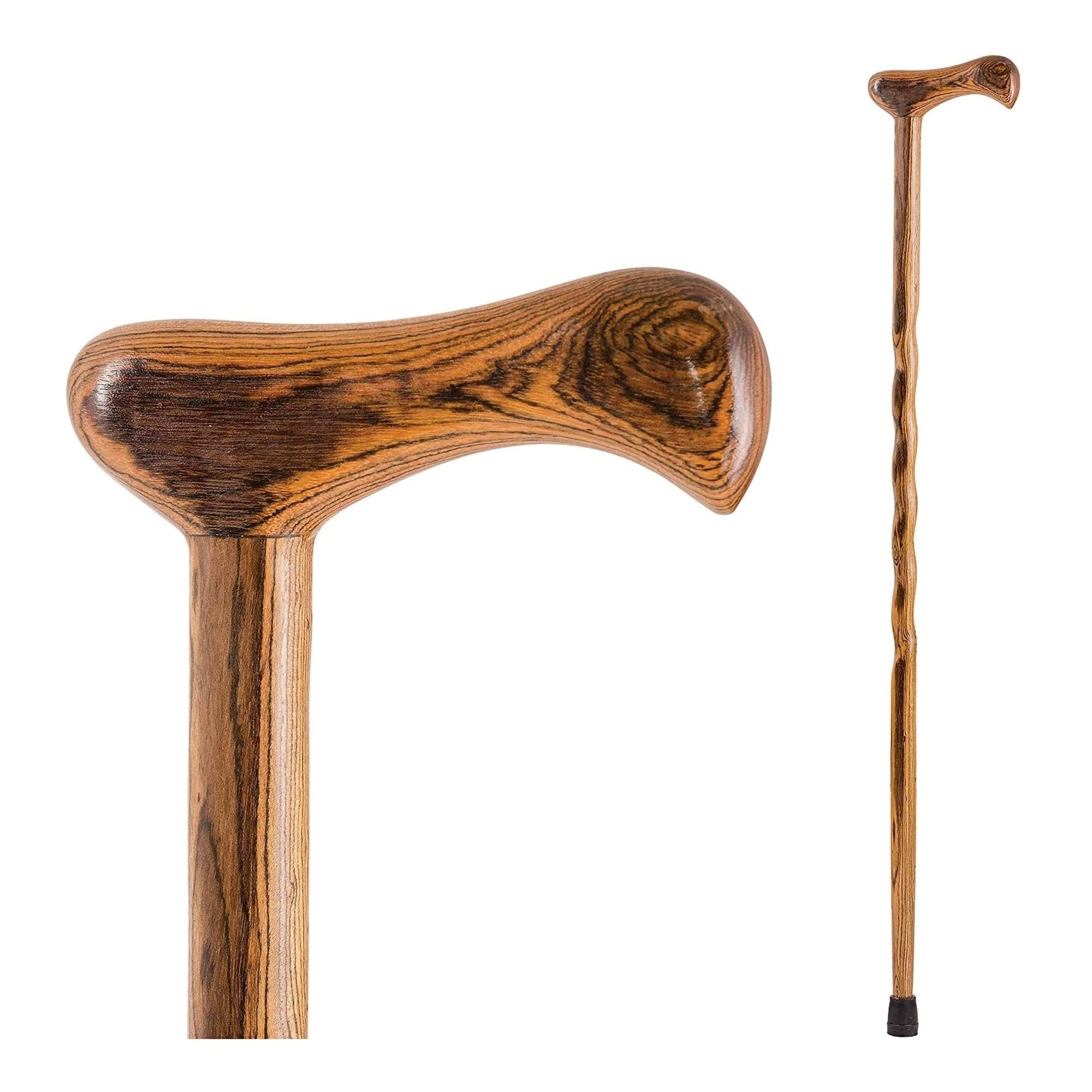 T-Handle Cane Brazos Twisted Wood 37 Inch Height Brown