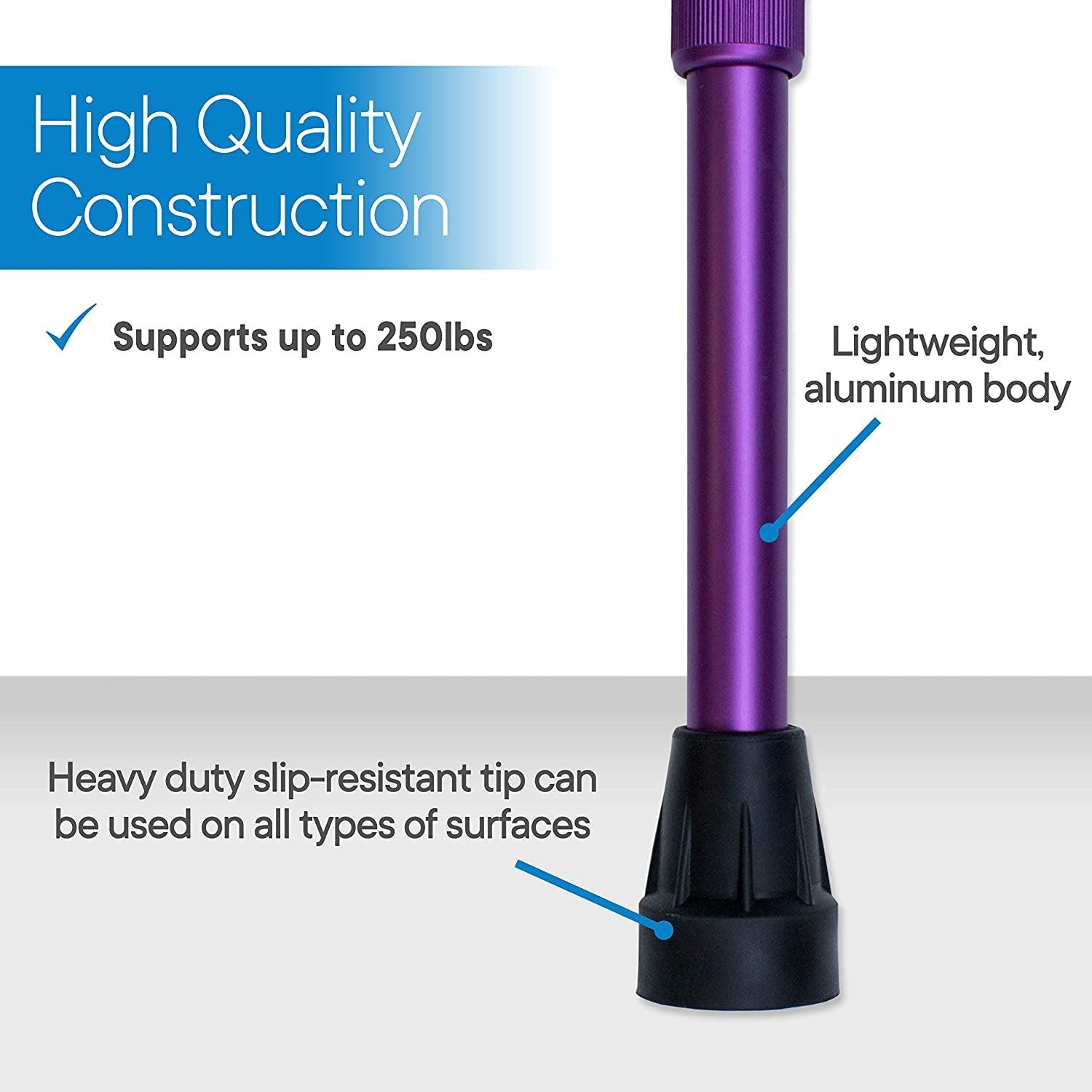 Walking Cane   Adjustable Walking Stick   Lightweight Aluminum Offset Cane with Ergonomic Handle and Wrist Strap   Ideal Daily Living Aid for Limited Mobility