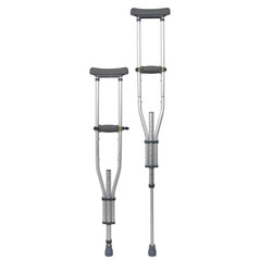 Underarm Crutches McKesson Youth / Adult / Tall Adult 4 Foot 6 Inch to 6 Foot 6 Inch User Height Aluminum Frame 300 lbs. Weight Capacity Case of 8