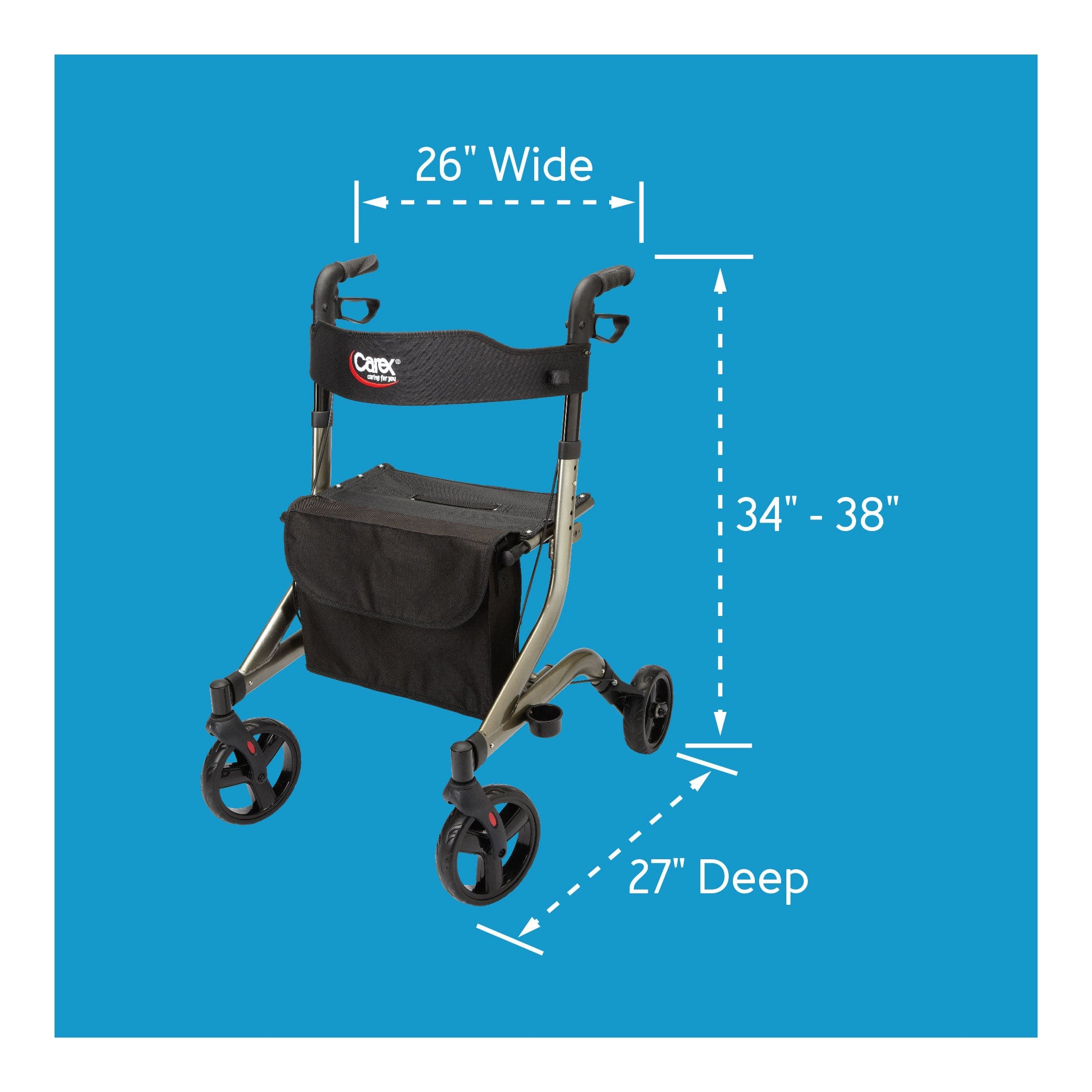 crosstour rolling walker rollator by carex