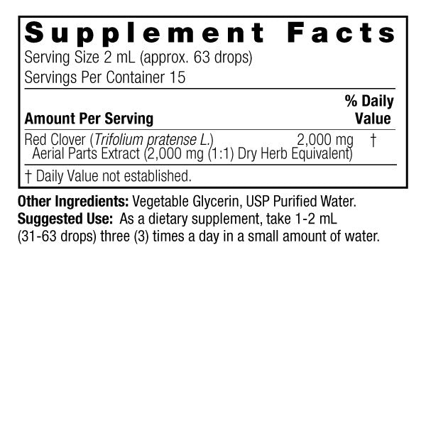 Nature's Answer - Red Clover Tops Extract - Alcohol-free - 1 Oz