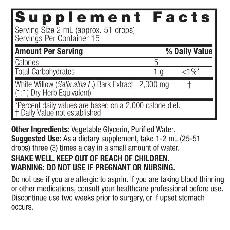 Nature's Answer - White Willow Bark Alcohol Free - 1 Fl Oz