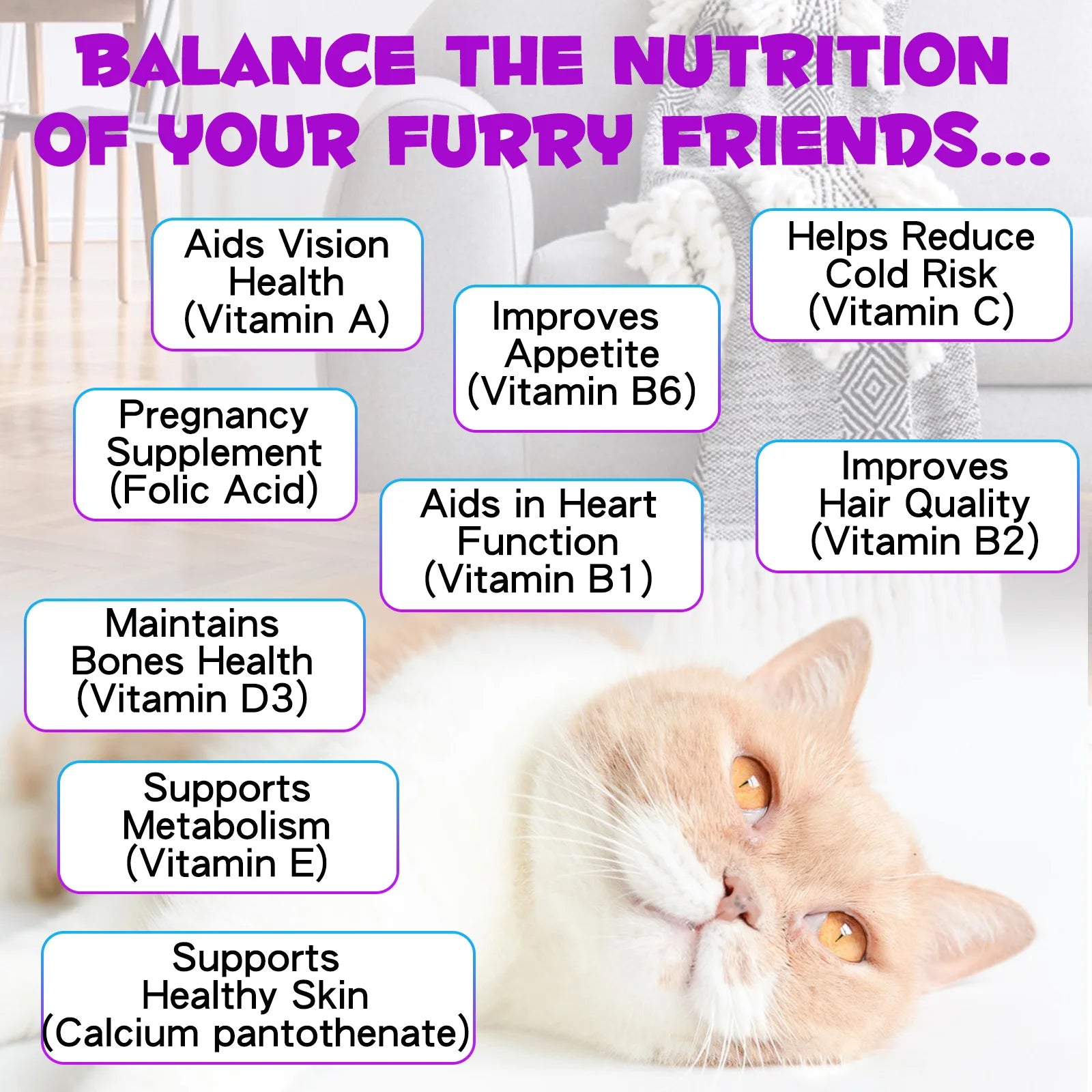 15 in 1 cat vitamins and supplements liquid drops contains only herbal ingredients active coat skin boosting immunity joints hip