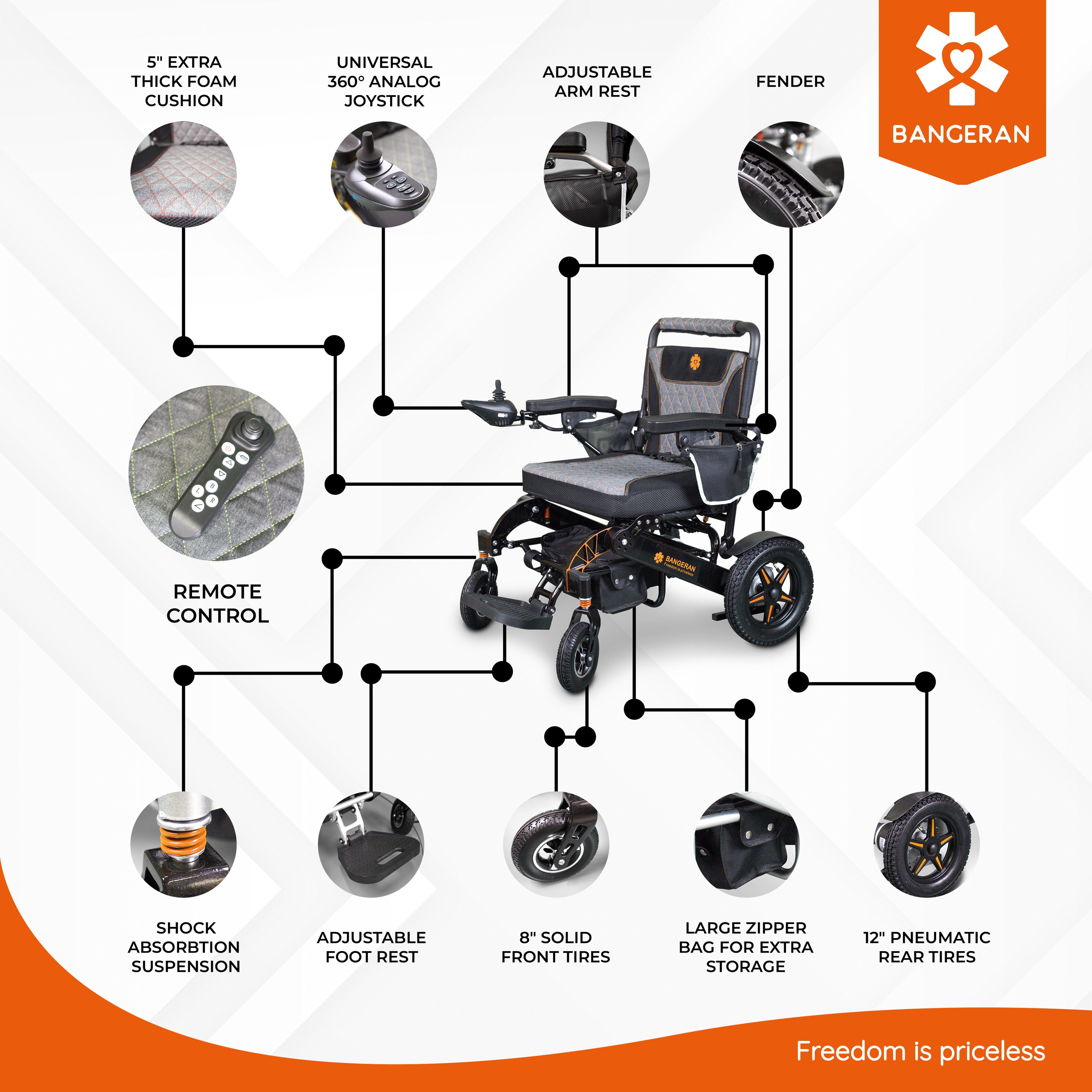 mammoth extra reinforced aircraft grade aluminum alloy frame folding electric wheelchair