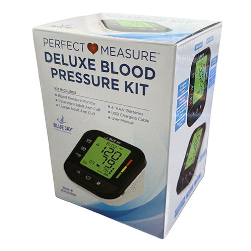 BlueJay Deluxe Perfect Measure Blood Pressure Kit with 2 Cuffs – Accurate Readings, Easy to Use, Ideal for Home Monitoring and Health Tracking.