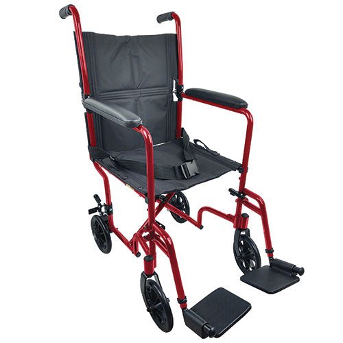 BlueJay ROLL WITH ME 19" Aluminum Transport Wheelchair - Lightweight, Durable Wheelchair for Easy Mobility and Comfort. Perfect for Travel and Everyday Use.