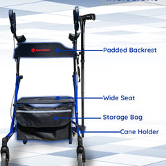 breezestride 4 wheel rolling mobility rollator