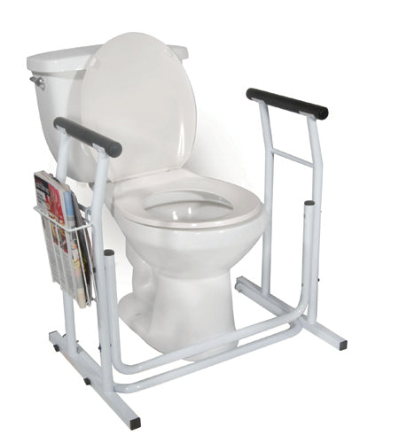 Toilet safety rail for elderly