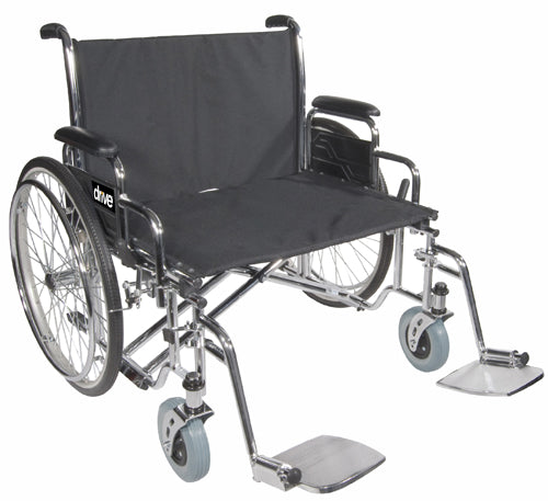 Drive Medical Sentra Heavy Duty Wheelchair with Extra large padded armrests ,8 inch front Wheels ,700 lbs Weight Capacity ,26" (W) x 20" (D) ,10956S