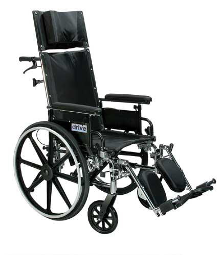 Drive Medical Viper Gt Wheelchair with Flip Back Rem Full Arms and swing-away foot rests ,24-inch composite Wheels ,300 lbs Weight Capacity ,18"w*16"d ,10960B