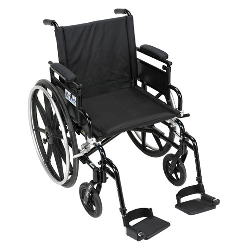 Drive Medical Viper Plus GT Wheelchair with Flip-back Removable Padded Arms and swing-away foot rests ,24" Composite Wheels ,The backrest adjusts from 5° to 20° 300 lbs Weight Capacity ,10967U