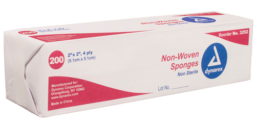 Non-woven Gauze Sponge 2 X2  4 Ply Bx/200 Non-sterile