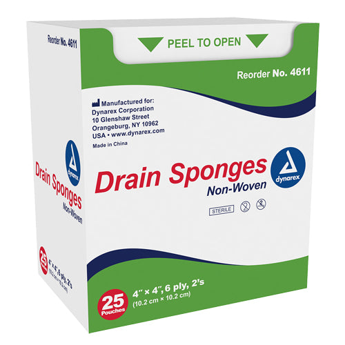 Non woven Drain/ Iv Sponge 4 X4  6 Ply 25 2/pk  Sterile   All Care Store