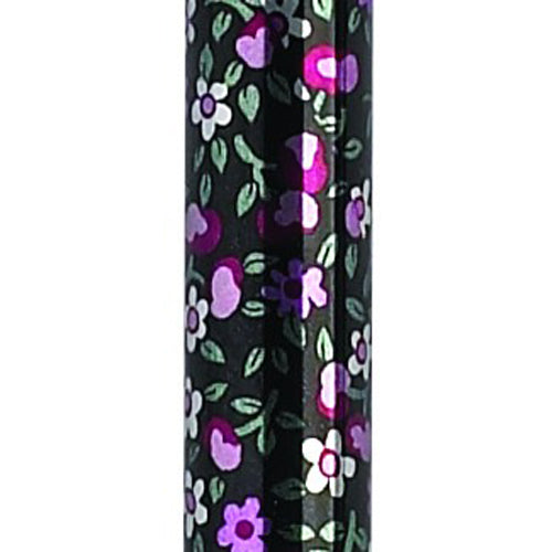 Folding Cane Pistol Grip  Adj. Black Floral  33    37   All Care Store