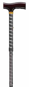 Bastón plegable con empuñadura de pistola ajustable, giro negro, 33-37