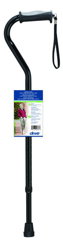 Offset Cane Alum W/gel Grip Black   All Care Store