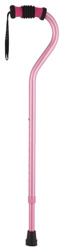 Bastón de aluminio ajustable con desplazamiento estándar, color rosa