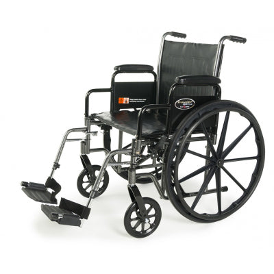 Traveler Se Plus Wheelchair with Comfortable Desk And Full Length Arms With Padded Armrests and Swing-away Footrests ,300 lbs Weight Capacity ,20 X16Inch ,3E050320