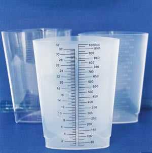 Triangular Graduates 32 Oz. Polystyrene Graduated 200/cs