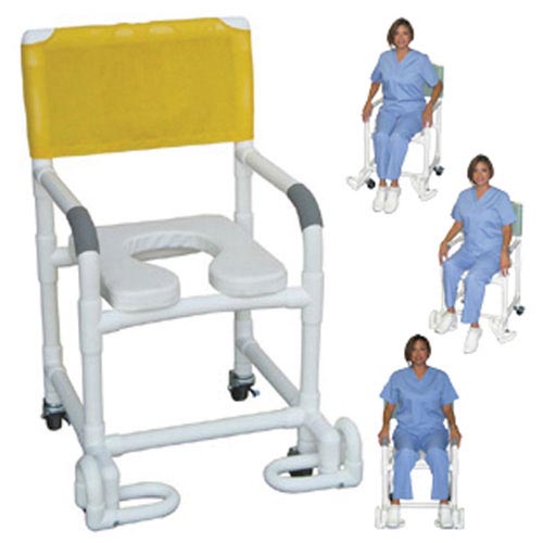 Shower Chair Pcv W/deluxe Elongated Soft Seat & Footrest