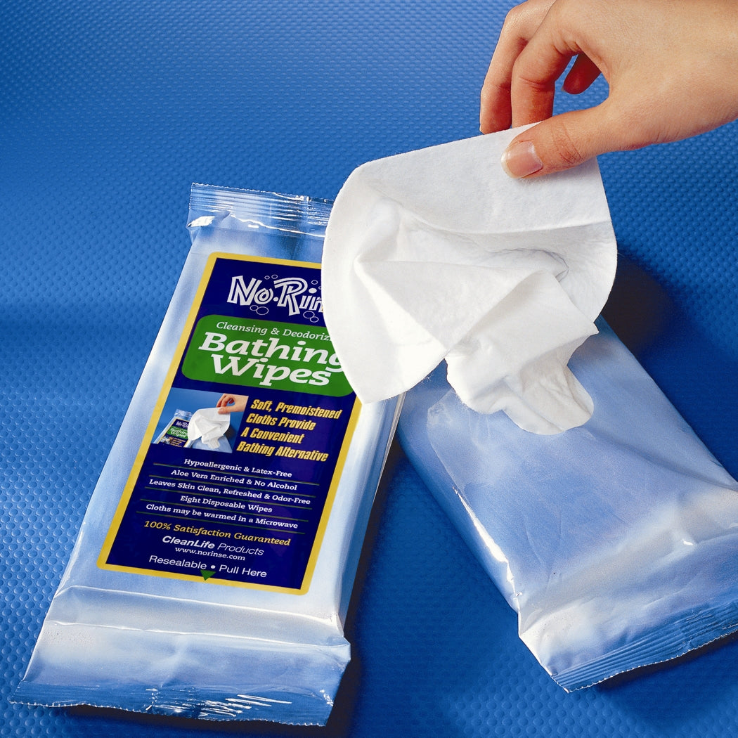 No Rinse Bathing Wipes Retail Package  Pk/8   All Care Store