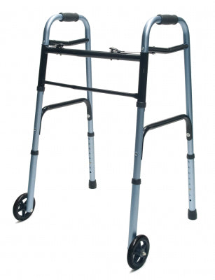 walker adult w 5 wheels folding blue case of 2