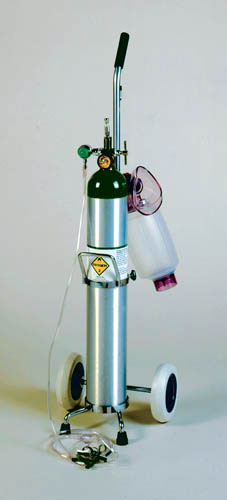 Crash Cart with E Tank & Resuscitator Bag