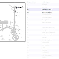Complete Left Hand Brake For 790 Knee Walker