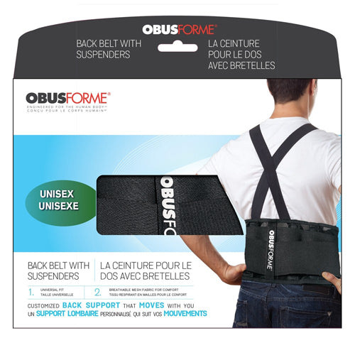 Back Belt unisex Medium/large Black Obusforme All Care Store