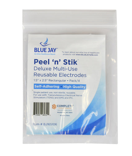 Reusable Electrodes  Pack/4 1.5 X2.5 Rctngle Bluejay Brand   All Care Store