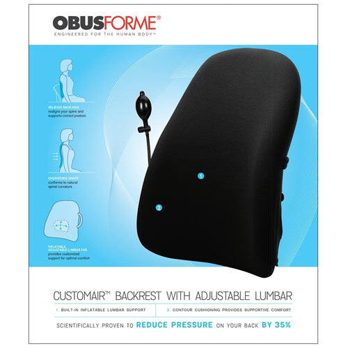 obusforme customair backrest w adj lumbar support