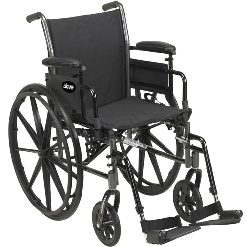 Drive Medical Cruiser 3 Wheelchair with Flip Back Full Arm and swing-away foot rests ,8" front Wheels ,250 lbs Weight Capacity ,K318ADFAELR