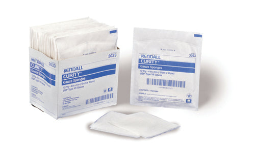 Esponja de gasa Curity 4x4, 12 capas, estéril, caja de 50 (25 unidades)