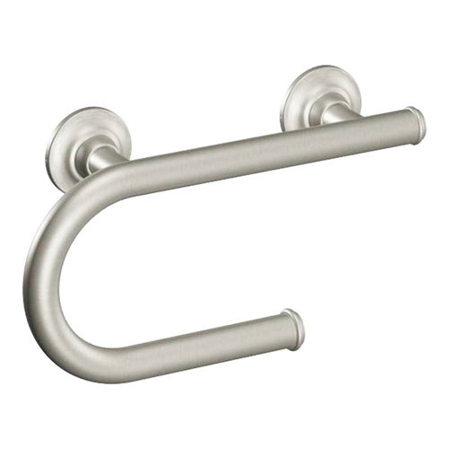 Moen Integrated 8Inch Grab Bar W/ Toilet Paper Holder - Brushed Nickel