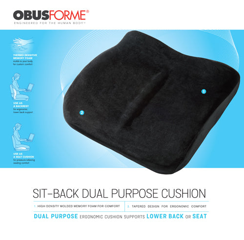 The Sitback Cushion Obusforme Black All Care Store
