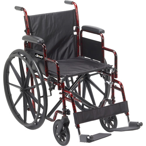 Drive Medical Rebel Wheelchair with Desk-style Armrests and Swing-away Footrests ,300 lbs Weight Capacity, 18 (w) X 16 (d) ,RTLREB18DDASF