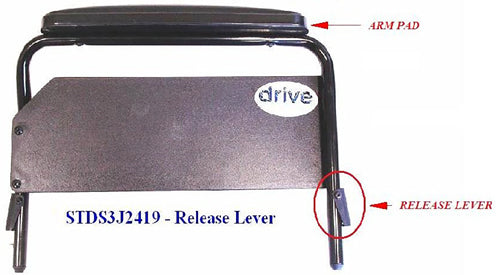 Drive Medical Full Arm Only Right Side For Cruiser Iii Wheelchairs