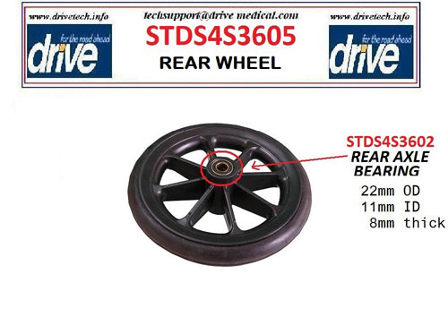 Drive Medical Rear Wheel For 10950bsv 1each