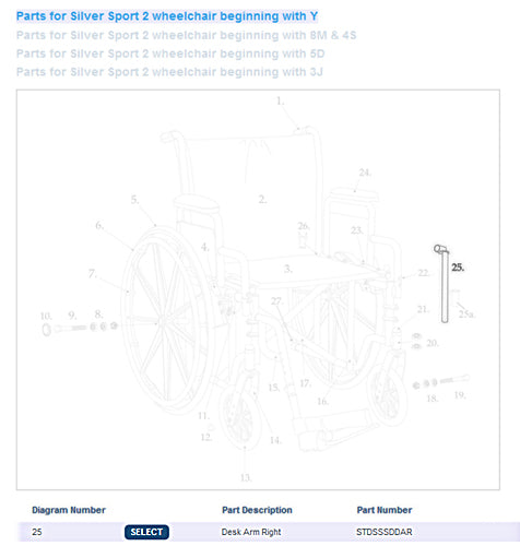 Drive Medical Desk Arm Assembly For Drive Silver Sport Right 1ea