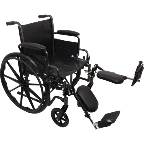Drive Medical K2 Wheelchair with Removable Flip Back Arms and Elevating Leg rest ,8 X 1inch Front24 inch rare Wheels ,300 lbs Weight Capacity ,WC21616DE