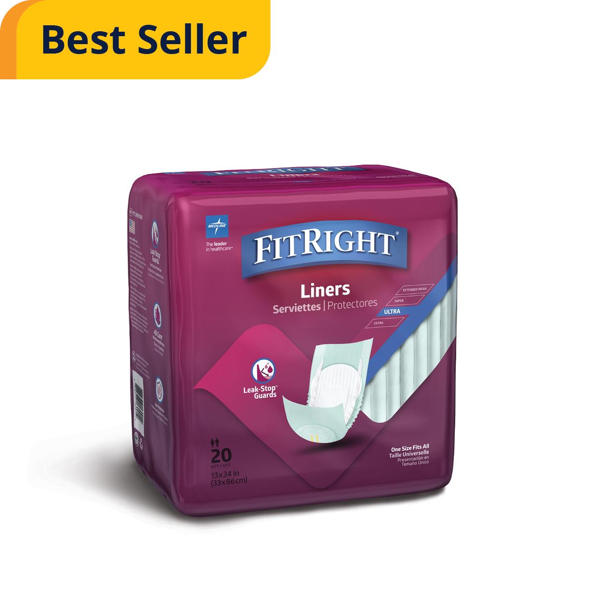 Unisex Adult Incontinence Brief FitRight Plus Large Disposable Moderate Absorbency, Packaging Type- Case