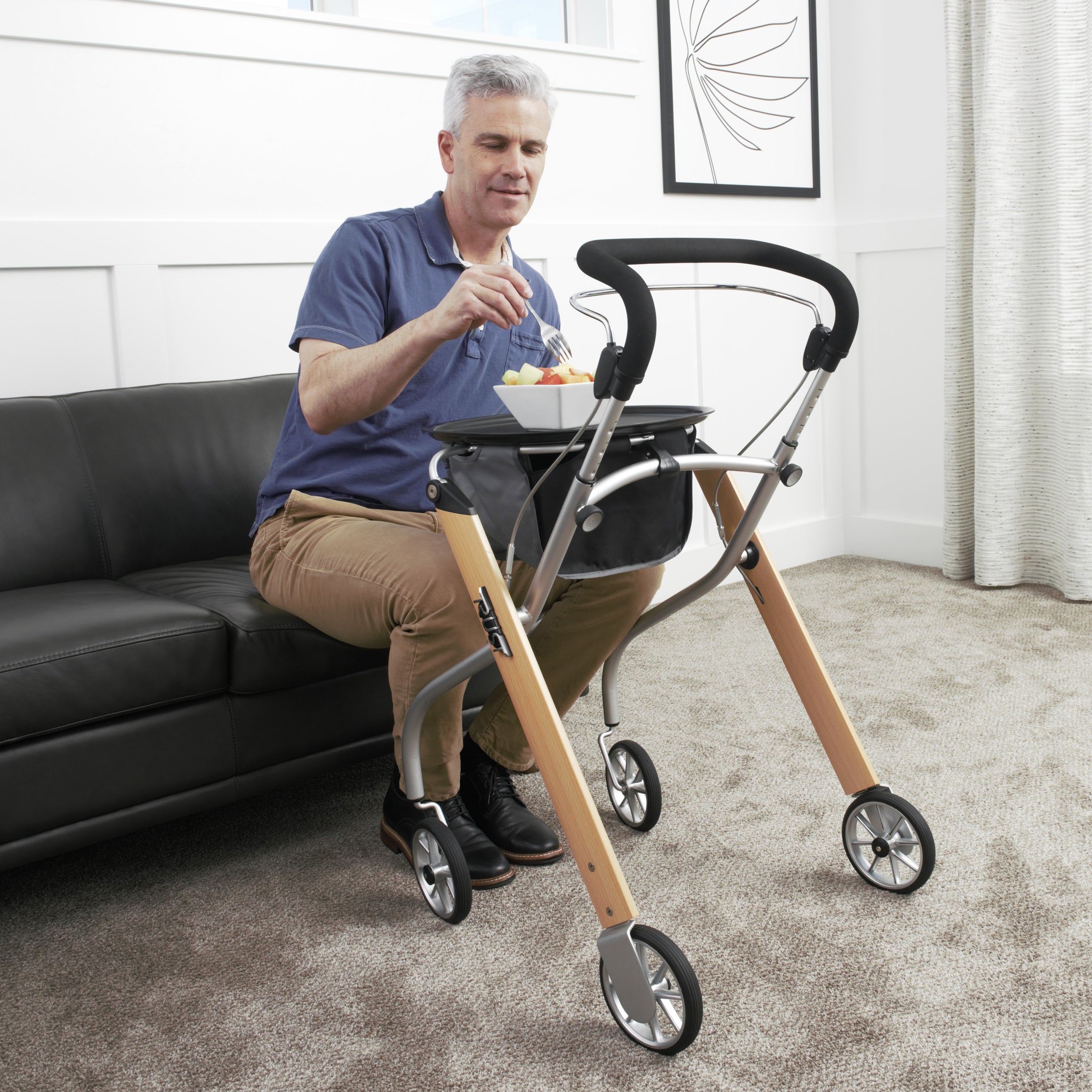 Let's Go Indoor Rollator - Beech | Lightweight, Stylish & Functional Mobility Support for Easy Indoor Navigation and Support. Perfect for Enhanced Independence!