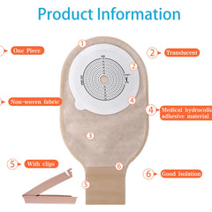 10 pcs ostomy bags double side non woven back open pouch bags with clip closure carbon filter colostomy bags max stoma 70mm