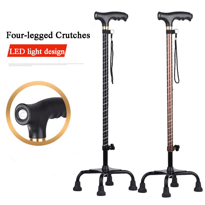 old peoples cane medical crutches folding led safety walking stick collapsible telescopic folding cane elder cane