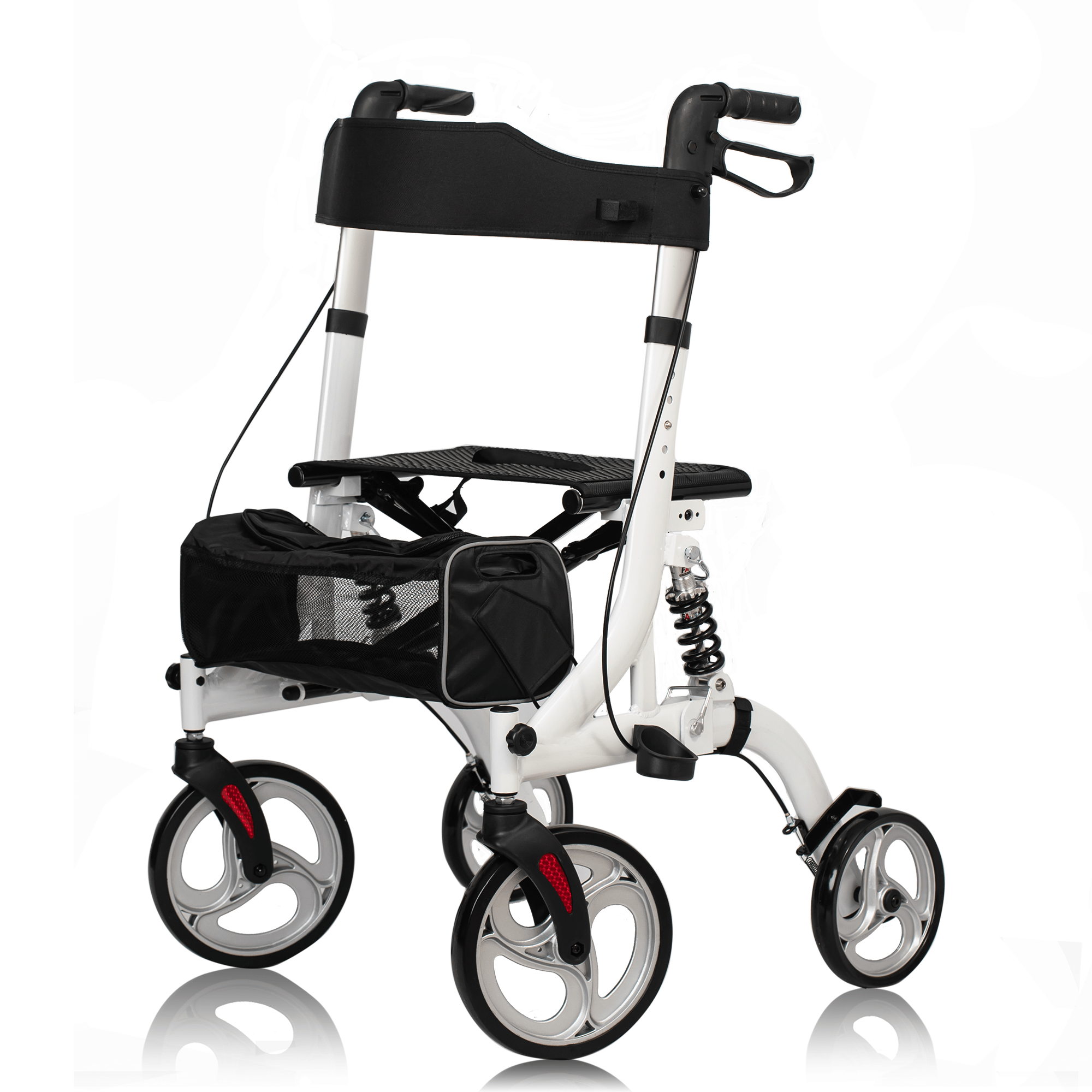HFK-9211 Dual-Brake Shock-Absorbing Rollator Walker 10" Wheels