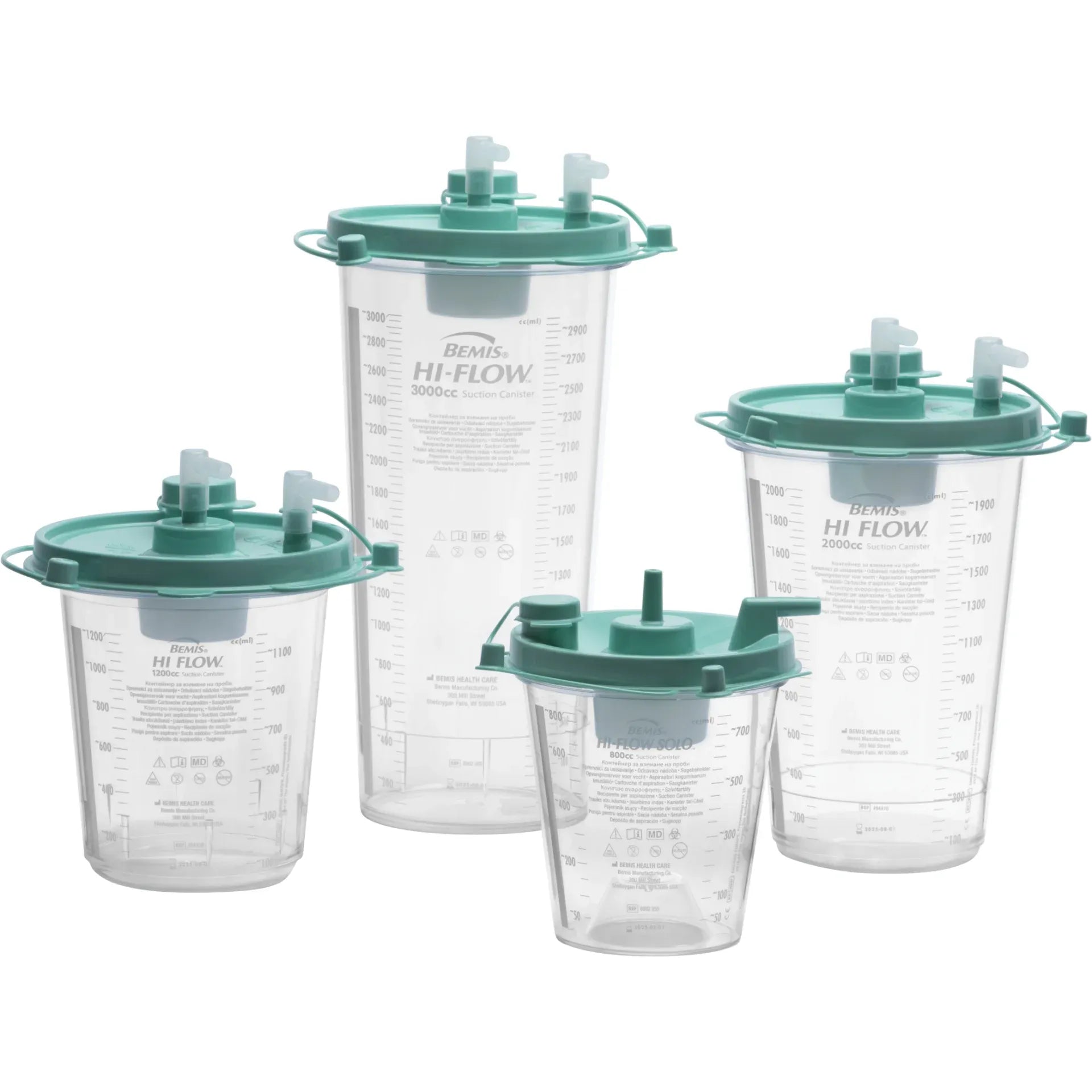 Rigid Suction Canister Hi-Flow 1200 mL Pour Lid,Packaging Type- Each