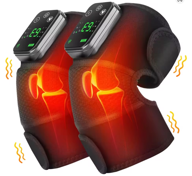 led heat heating vabration shoulder massage wrap brace support 3 levels left right electric battery heated massage support brace 1
